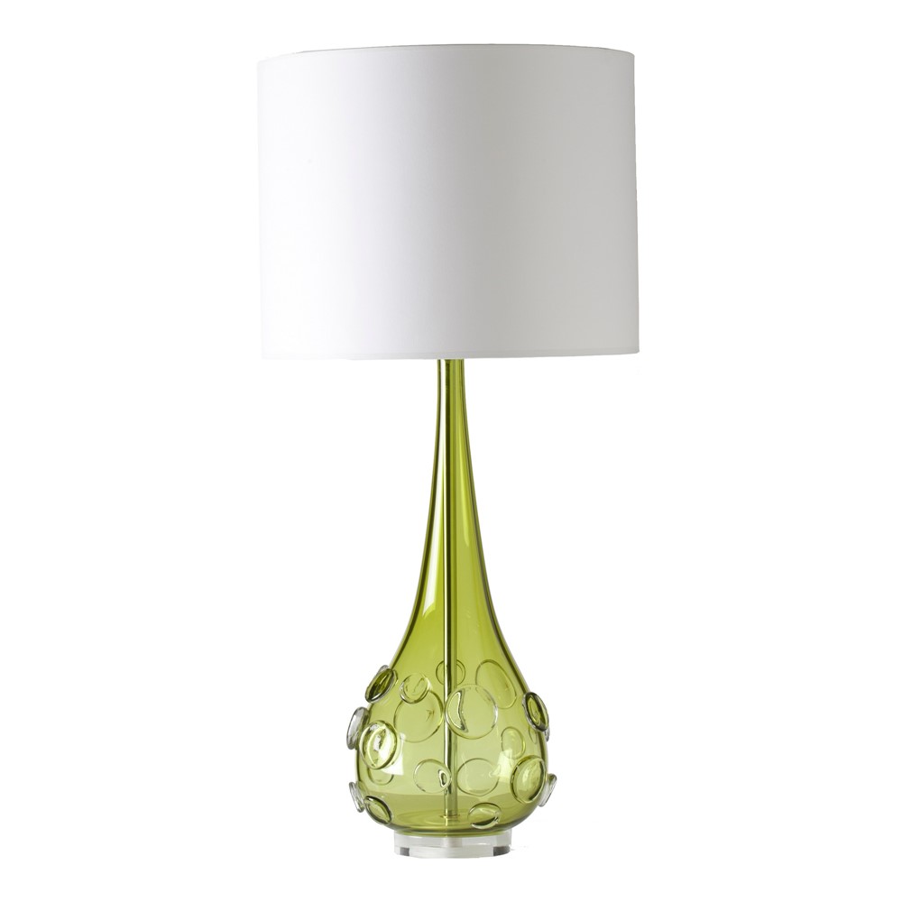 Sebastian Crystal Glass Lamp by William Yeoward in Moss Green